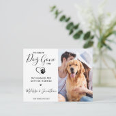 Moderne Grappige Huisdier Huwelijk Honden Verlovin Aankondigingskaart (Staand voorkant)