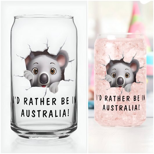 Moderne Grappige Ongebruikelijke Custom Dier Koala Blikvorm Glas