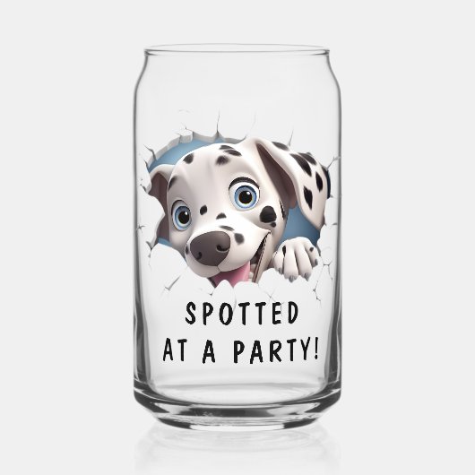 Moderne Grappige Ongewone Aangepaste Dalmatische V Blikvorm Glas (Voorkant)