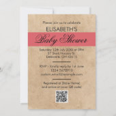 Moderne & Grappige Ooievaar Baby Meisje Shower Uit (Achterkant)