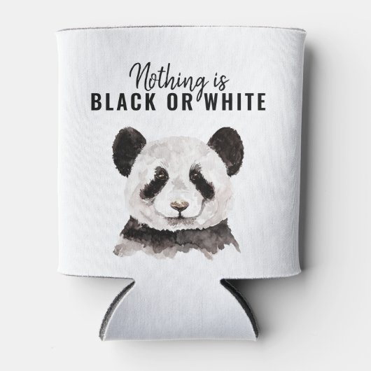 Moderne grappige panda zwart-wit met citaat blikjeskoeler (Voorkant)