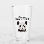 Moderne grappige panda zwart-wit met citaat glas (Voorkant)
