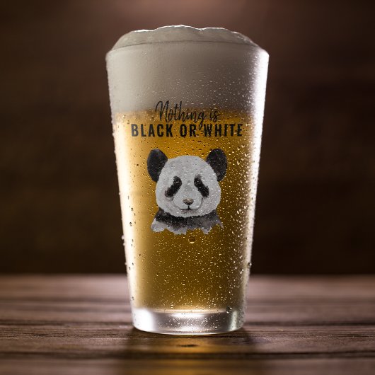 Moderne grappige panda zwart-wit met citaat glas