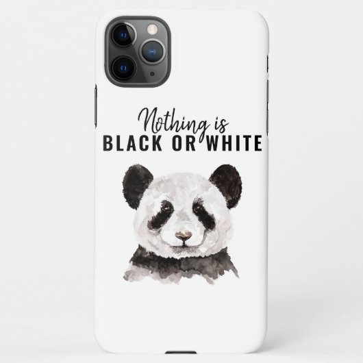 Moderne grappige panda zwart-wit met citaat iPhone hoesje (Achterkant)