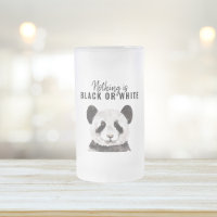 Moderne grappige panda zwart-wit met citaat