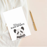 Moderne grappige panda zwart-wit met citaat