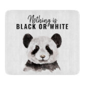 Moderne grappige panda zwart-wit met citaat snijplank (Voorkant)