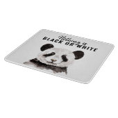 Moderne grappige panda zwart-wit met citaat snijplank (Hoek)