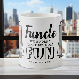 Moderne Grappige Quote 'Funcle' 2 x Foto Oom Koffiemok