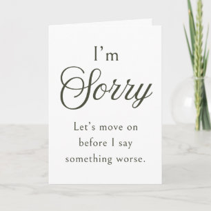 Moderne Grappige Sorry Kaart   Minimalistische Sti