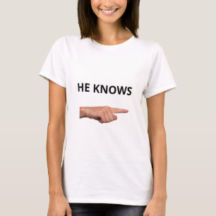 Moderne grappige tekst & wijzende hand t-shirt