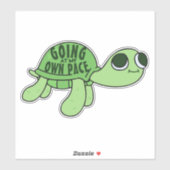 Moderne Grappige Tortoise Lover Quote Groene Tekst Sticker (Vel)