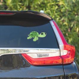 Moderne Grappige Tortoise Lover Quote Groene Tekst Sticker