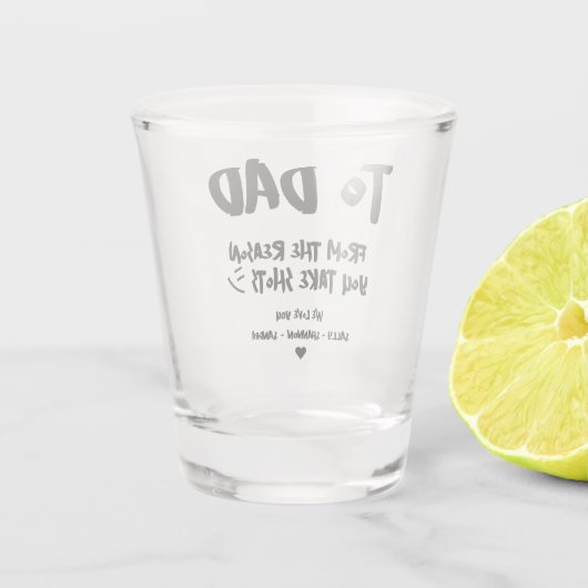 MODERNE GRAPPIGE VADERDAG VAN VROUW DOCHTER ZOON SHOT GLAS (Achterkant)
