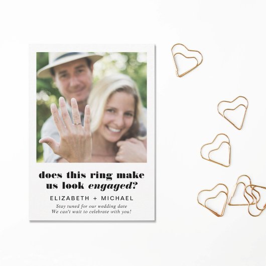 Moderne Grappige Verlovingsfoto Aankondiging