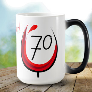 Moderne Grappige Wijn Glas 70 So what 70ste verjaa Magische Mok
