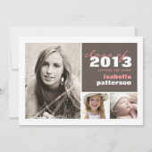 Moderne & Gras 3 Faire-part de diplôme photo (Devant)