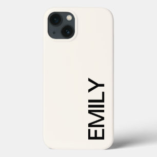 Moderne Gras Blanc Personnalisé iPhone 13 Coque