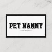 Moderne Gras Bordure Pet Nanny Carte de visite (Devant)