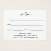 Moderne Gras Ciel Bleu Ombre Or Coeur Cadeau Coeur (Dos)