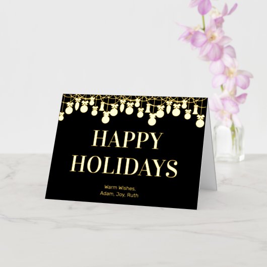 Moderne Gras Joyeuses Vacances Noir Or (Orchidée)