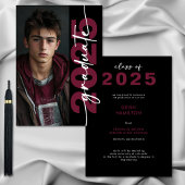 Moderne Gras Maroon Typographie Grad Faire-part