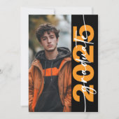 Moderne Gras Orange Typographie Faire-part Grad (Devant)