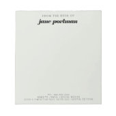 Moderne Gras Sage Vert du bureau du Bloc-notes (Devant)