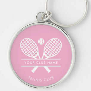 Moderne gras tennisclub naam Team Roze Aangepast Sleutelhanger