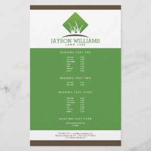 Moderne graszorg/landschapsontwerp — Logo wit Flyer