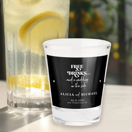 Moderne gratis drinken bruiloft met behoud van dat shot glas
