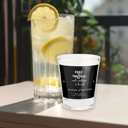 Moderne gratis drinken bruiloft met behoud van dat shot glas