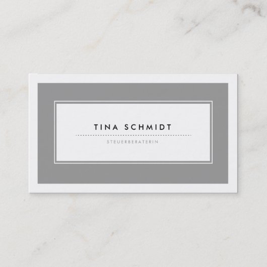 Moderne Grau Visitenkarten Visitekaartje (Voorkant)