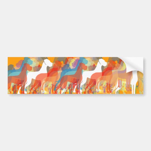 Moderne Great Dane Groep Bumpersticker (Voorkant)