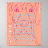 Moderne Great Dane Poster groen (Voorkant)