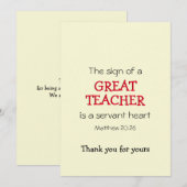 Moderne GREAT-TEACHERSERVANT HEART Dank u (Voorkant / Achterkant)