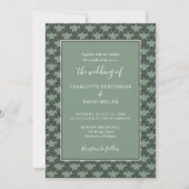 Moderne Green Celtic Knot Faire-part de mariage ir (Devant)