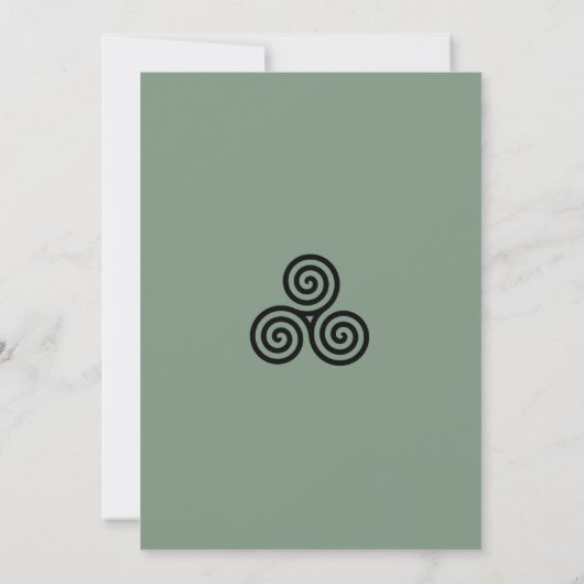 Moderne Green Celtic Knot Faire-part de mariage ir (Dos)