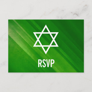 Moderne Green Grunge Bar Mitzvah RSVP