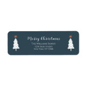 Moderne Green Joyeux étiquette de adresse de Noël (Devant)