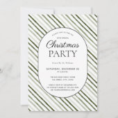 Moderne Green Stripe Script-kerstfeest Kaart (Voorkant)