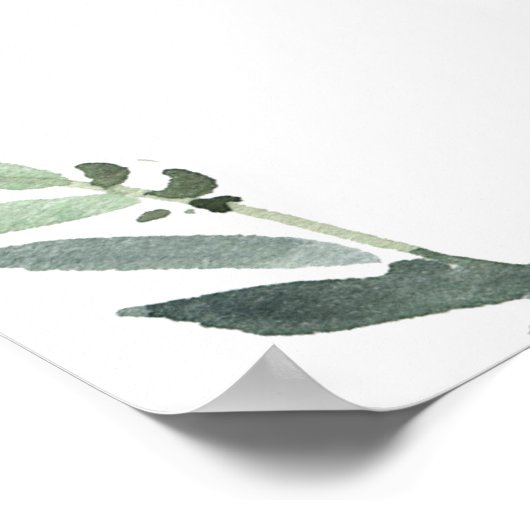 Moderne Greenery Foliage Rehearsal diner Welkom Poster (Hoek)