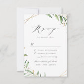 Moderne Greenery Geometric Rustic Wedding RSVP Kaa (Voorkant)