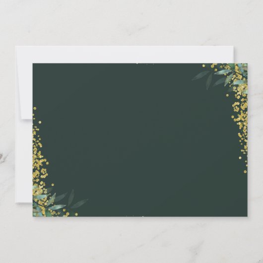 Moderne Greenery Gold Cross Glitter First Communit Bedankkaart (Achterkant)