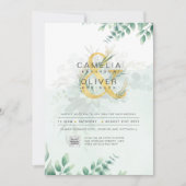 Moderne Greenery PHOTO Weddenschap QR CODE Kaart (Voorkant)