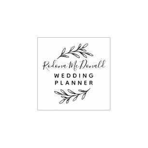 Moderne Greenery Script Professional Rubberstempel