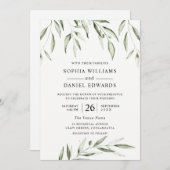 Moderne Greenery Summer Herfst Spring Wedding Kaart (Voorkant / Achterkant)