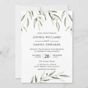 Moderne Greenery Summer Herfst Spring Wedding Kaart