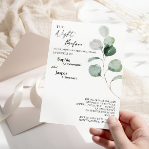 Moderne Greenery White Naight before Rehearsal Kaart