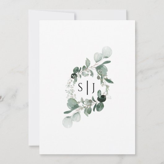 Moderne Greenery White Naight before Rehearsal Kaart (Achterkant)